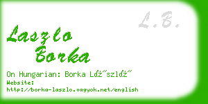 laszlo borka business card